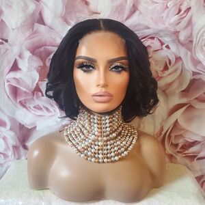 100%virgin human hair closure bob wig